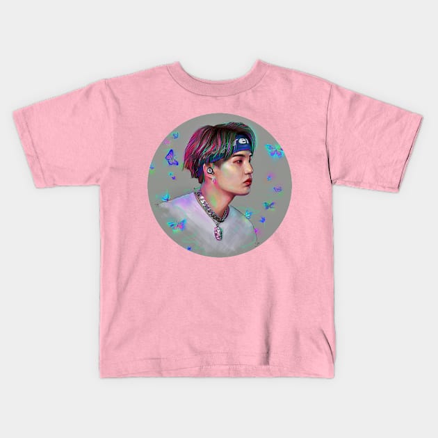 SUGA BTS Kids T-Shirt by boasiaedane